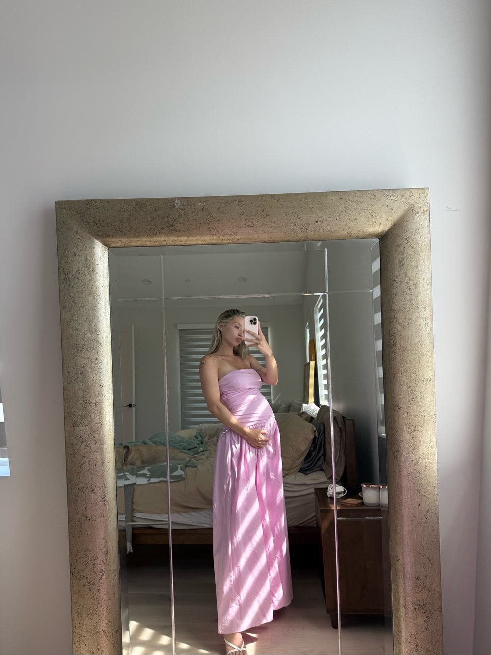 Peppermayo Strapless Ruched Maxi Dress — Pink - Picture 5 of 5